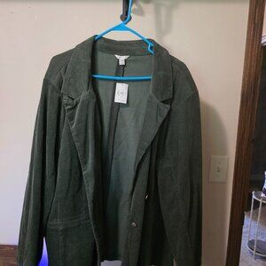 CATO Olive Corduroy Blazer NWT 26/28W